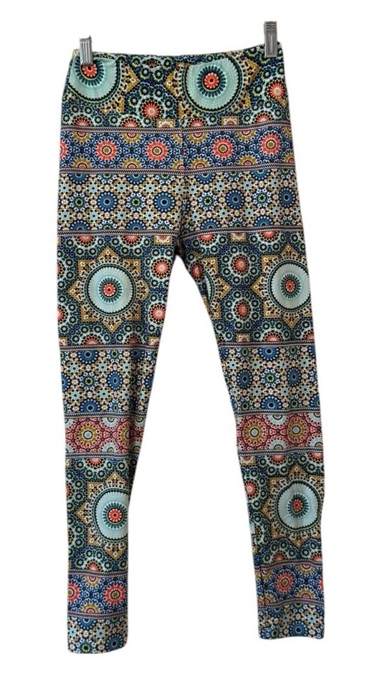 LulaRoe Women One Size Geometric Colorful Leggings Stretch Soft Teacher
